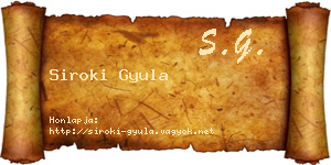 Siroki Gyula névjegykártya